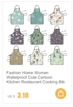 Fashion Home Women Waterproof Cute Cartoon Kitchen Restaurant Cooking Bib Apron Aprons For Men Women Home Cleaning Tools 72x60cm