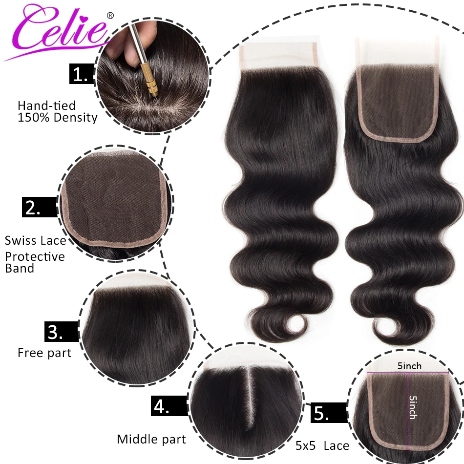Celie-Hair-Body-Wave-Bundles-With-Closure-Brazilian-Hair-3-Bundles-With-5x5-Lace-Closure-Remy (3)