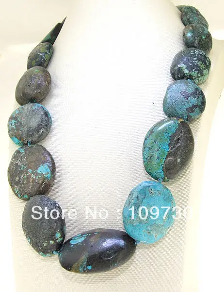 

Jewelry 0011875 Natural Old STONE Necklace 18" Knotted Bead Choker Necklace 20x30mm