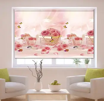 

FREE SHIPPING! THERMAL WINDOW LOVELY FLOWER PATTERNED ROLLER BLIND SHADE BLOCK SUN 200CM DROP---MADE TO MEASURE