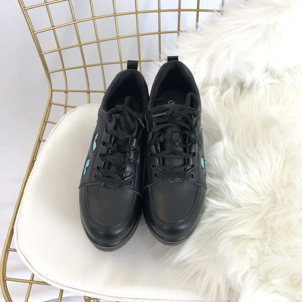 retro heart laser platform shoes