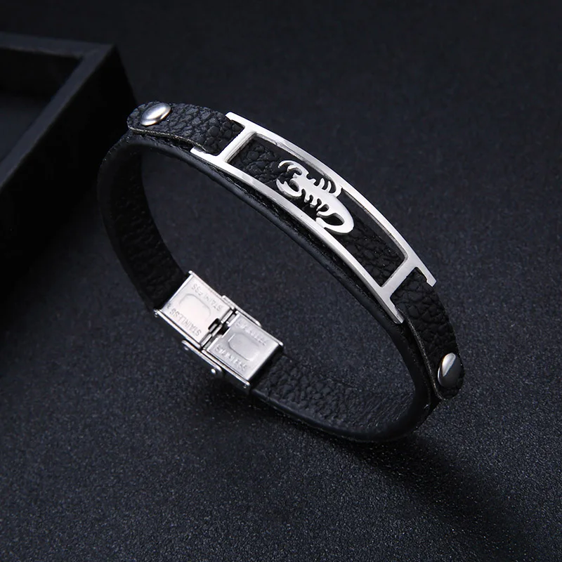 2018 модный браслет из нержавеющей стали с узором скорпиона очаровательные