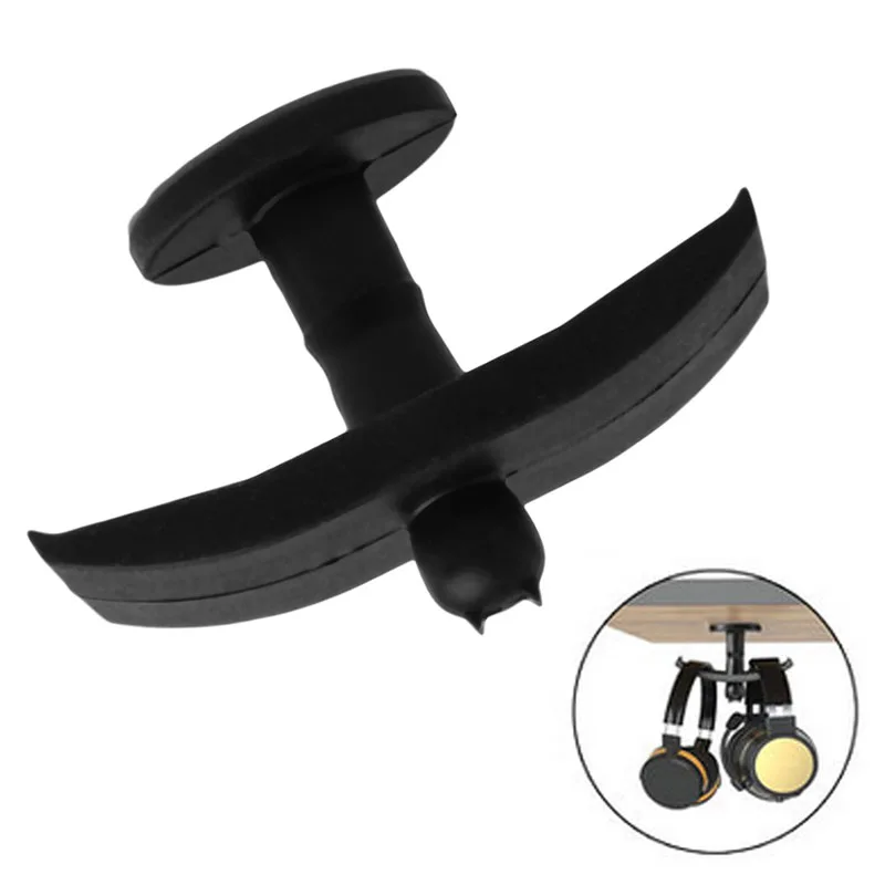 

Drop Ship Silicone Headphone Stand Hanger Tape Hook Under Desk Dual Headset Mount Holder