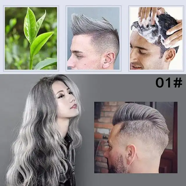 Us 4 41 28 Off Hair Color Hair Wax Pomade Silver Ash Grandma Grey Hair Wax Men Temporary Disposable Hair Dye Coloring Mud Cream In Hair Color From
