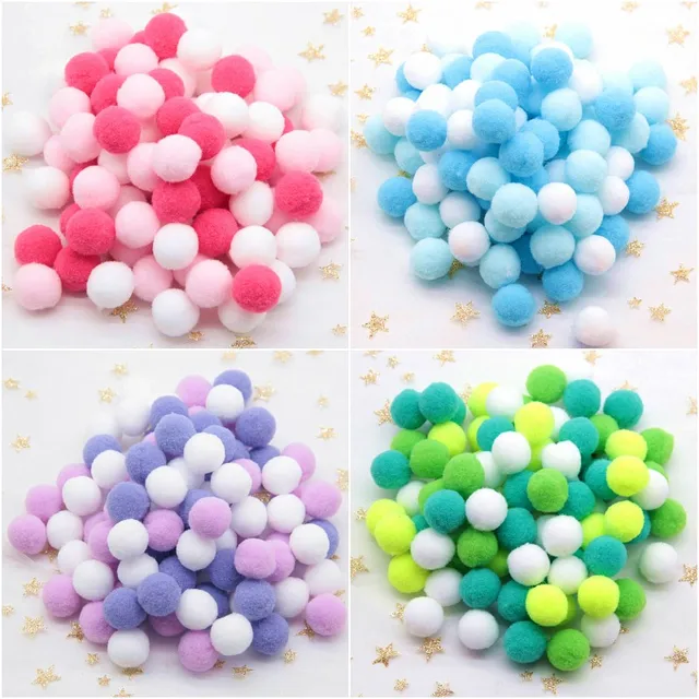 Многоцветный помпон мех корабль DIY мягкие пом Англичане ремесла Pompones бальное свадебное украшение Клей на ткань аксессуары 8 мм до 30 мм 20 г