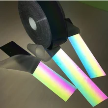 1 метр Длина Светоотражающая Радужная красочная полоска ночной светоотражающий Радужный Предупреждение ющая Лента Горячая глажка на одежде