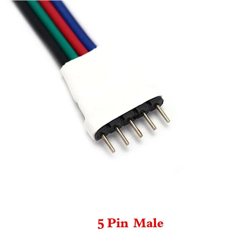 4 pin RGB Разъем 5 Pin коннектор RGBW мужской+ женский светодиодные полосы иглы Разъем сварочный кабель для 5050 3528 RGB RGBW светодиодные ленты - Цвет: 5pin Male