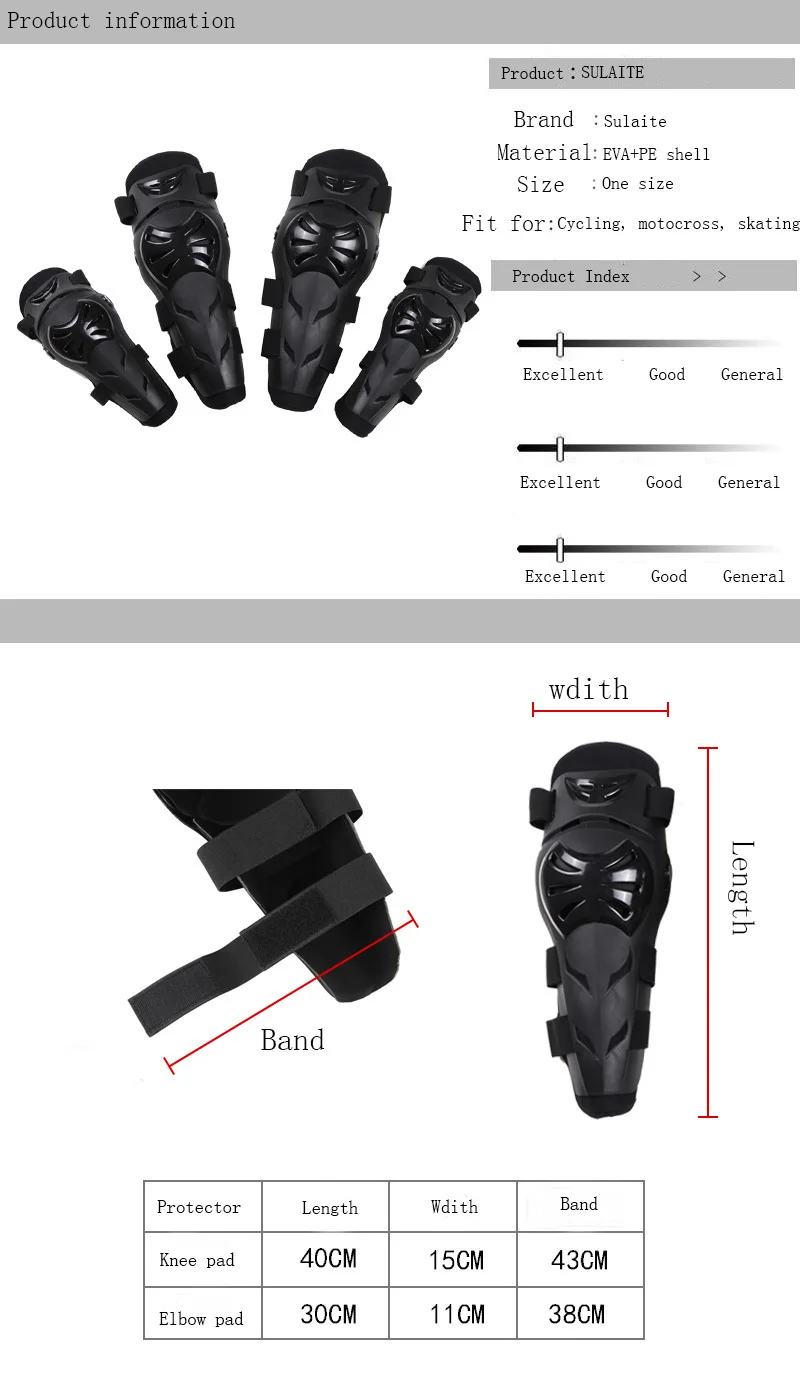4 шт. Sulaite Мужские наколенники для мотоциклистов и налокотники для катания на лыжах защитные снаряжение для мотозащиты спортивная защита
