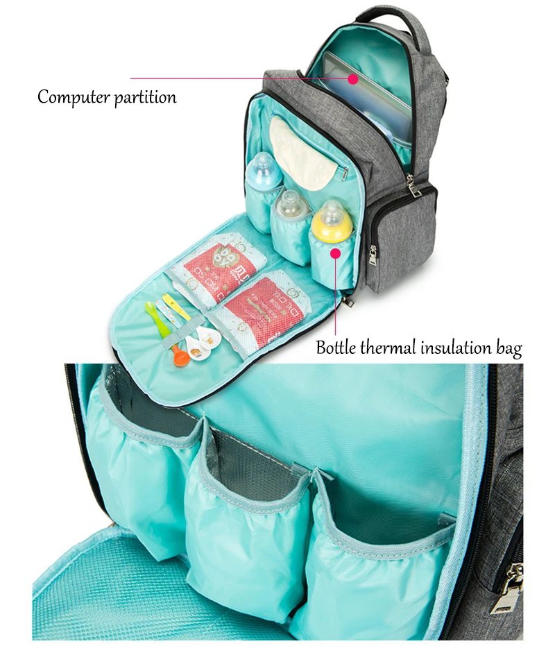 Термо сумка Мода мумия мешок подгузник большой емкости рюкзаки, сумки для путешествий сумка для кормления для детских бутылок хлопок термос Давайте сделать