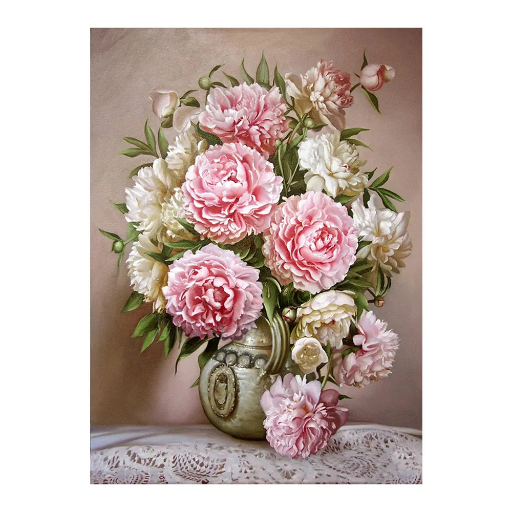 

Pink Flower vase Diamond Painting floral Rose Round Full Drill 5D Nouveaute DIY Mosaic Embroidery Cross Stitch home decor gifts