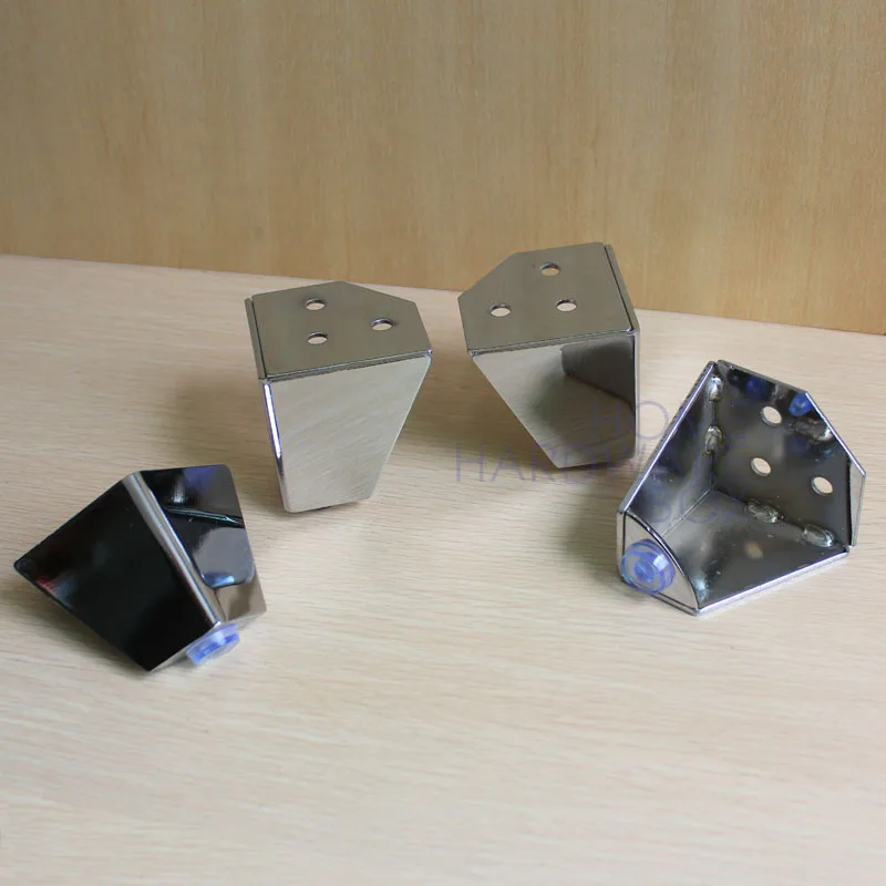 furniture metal legs corner feet stainless steel chrome 6cm