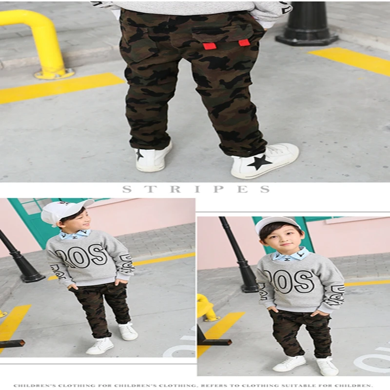 Baby Boys and childrens jeans Pants clothes In the winter Red camouflage Plus sweat pants kids jeans Clothing (7)