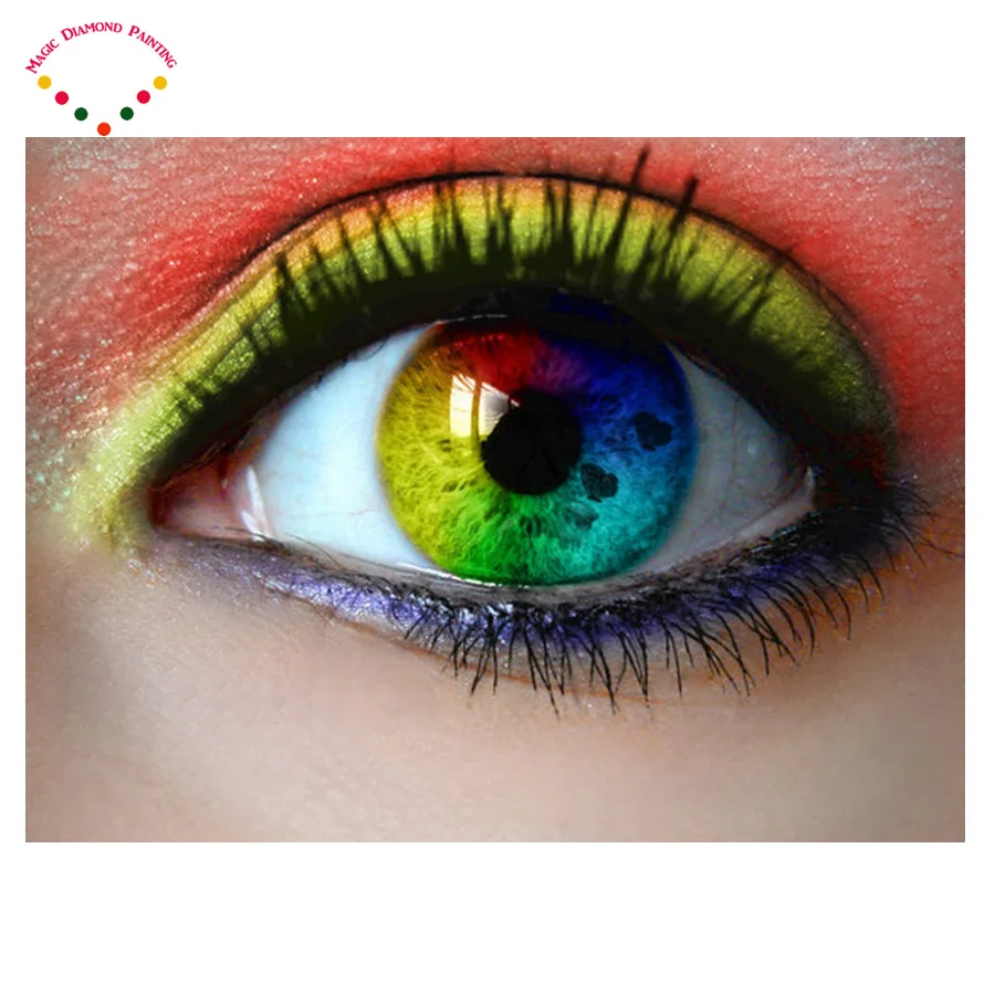 5D DIY Beautiful big eyes diamond painting crystal plasticcrafts round embroidery decorative | Дом и сад