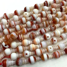 Натуральный Сардоникс оранжевый красный кружево Агат Софора голова Будды Тибетский гуру Бусины Подходят Ювелирные изделия DIY ожерелья