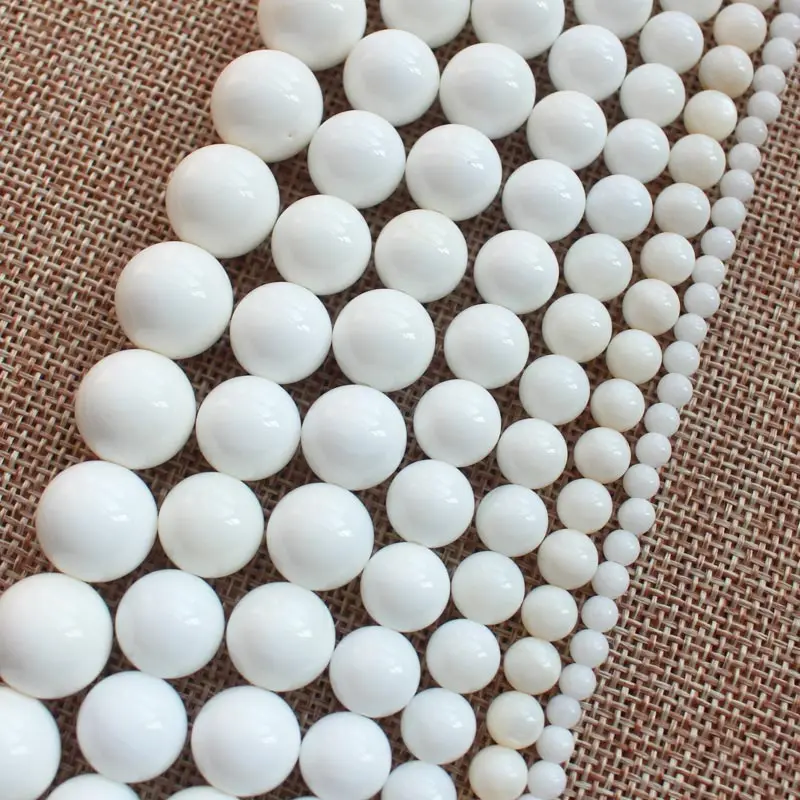 Круглые белые разделительные бусины 6 16 мм|loose beads|beads loosebeads spacers beads |