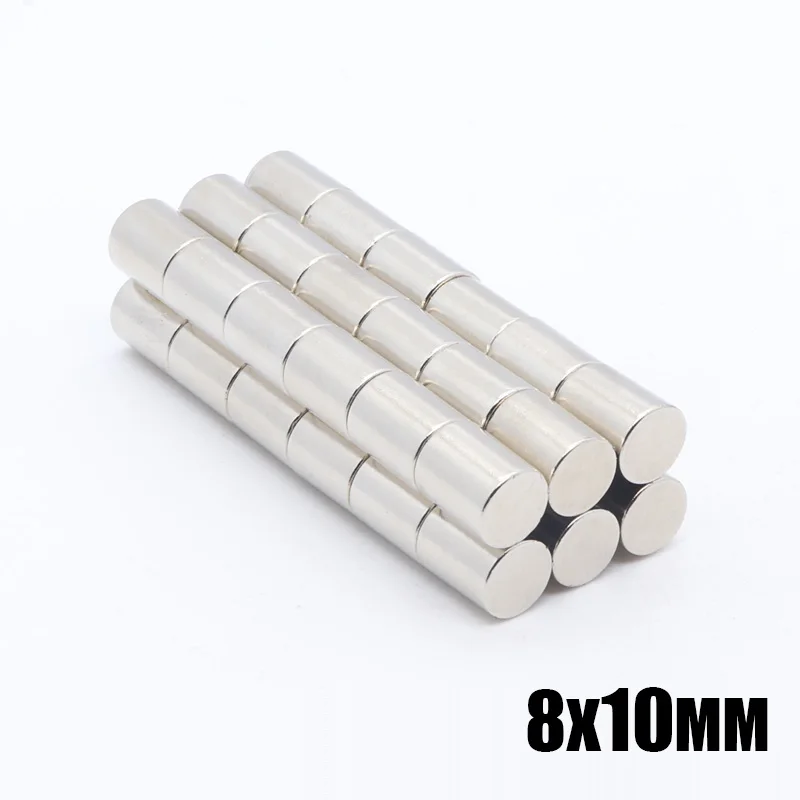 50 шт. 8x10 мм Мини маленький N35 Магнит 8x10 мм неодимовый магнит Постоянный NdFeB супер сильный Мощный Magn 8*10 мм