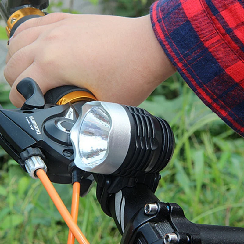 Perfect LED Bicycle Light Bike Mode Adjustable Aeronautical Aluminum Front Headlight Safety Flashlight Battery Powered Night Cycling 4