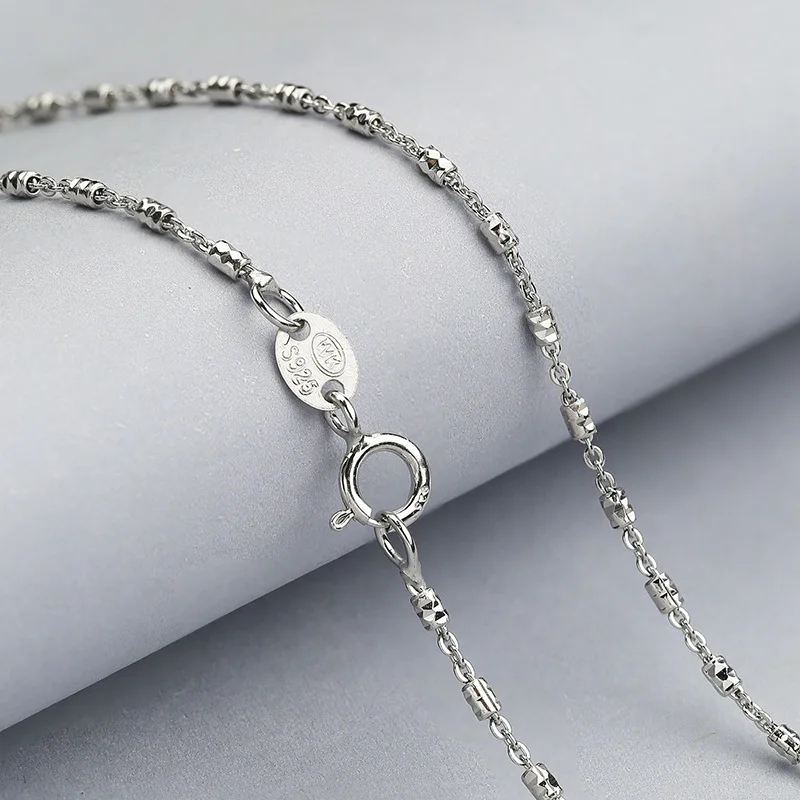 Korea Style Elegant 925 Sterling Silver 45CM Necklace Chain Solid 925