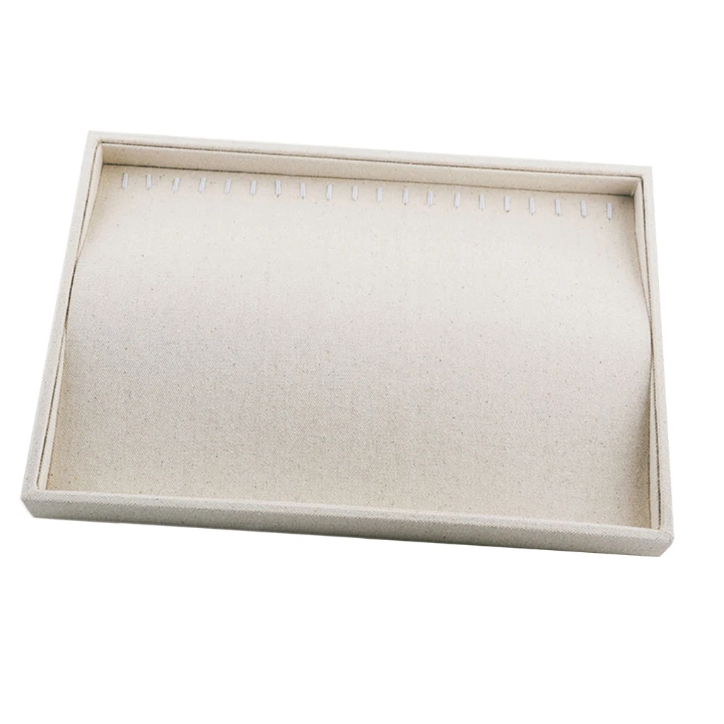 Multifunctional Beige Linen Jewelry Tray Jewelry Display Organizer Holder Case Earring Storage Box for Bracelet Necklace серьги