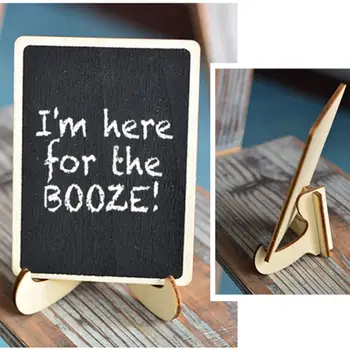 

10Pcs Rectangle Wooden Mini Blackboard For Wedding Party Decorations Chalkboards Message Board