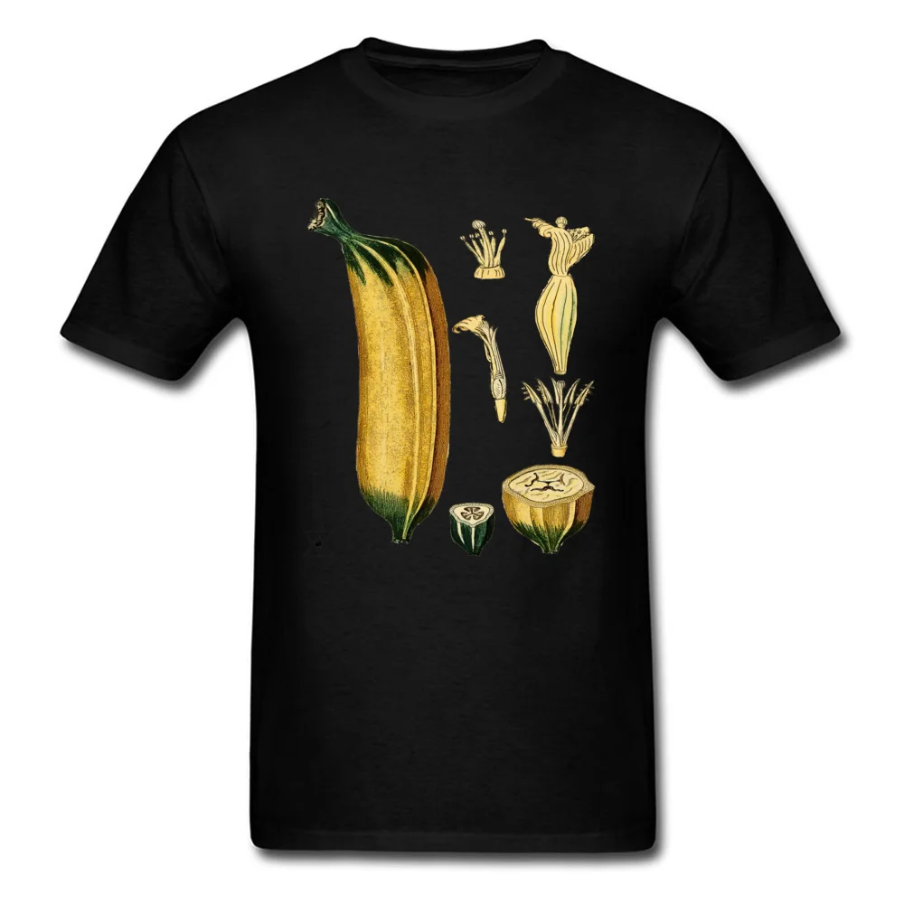 Cotton Fabric Men Short Sleeve Banana Plant Botanical Tropical Fruit T-shirts Slim Fit Tees 2018 Discount Normal O-Neck T Shirts Banana Plant Botanical Tropical Fruit black