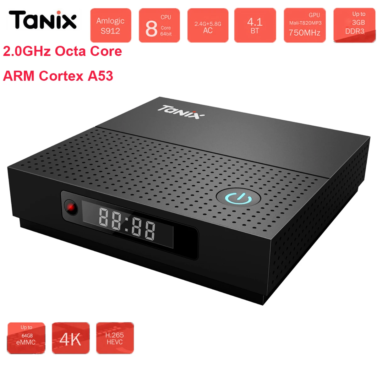 

Tanix TX92 Android 7.1 Smart TV Box 3GB RAM 32GB ROM Amlogic S912 Octa-core Bluetooth Set Top Box 4K 1000M LAN HDMI Media Player