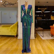 Глубокий v-образный вырез Вечернее платье Кутюр зеленый Ближний Восток женское платье Прямые Вечерние платья Саудовская Аравия длинные платья для выпускного вечера