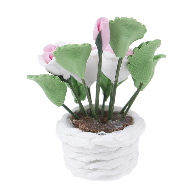 2020 1/12 весы искусственный FakePlant Flower Pot в цветущий сад кукла игрушечные домики
