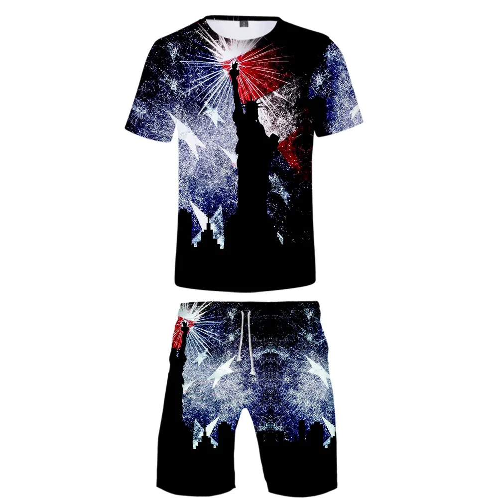 Men's Sets Hot US Independence Day patriot 3D Print Tshirt and Beach shorts Set Summer High quality Trendy Sets Men's Sets Hot US Independence Day patriot 3D Print Tshirt and Beach shorts Set Summer High quality Trendy Sets