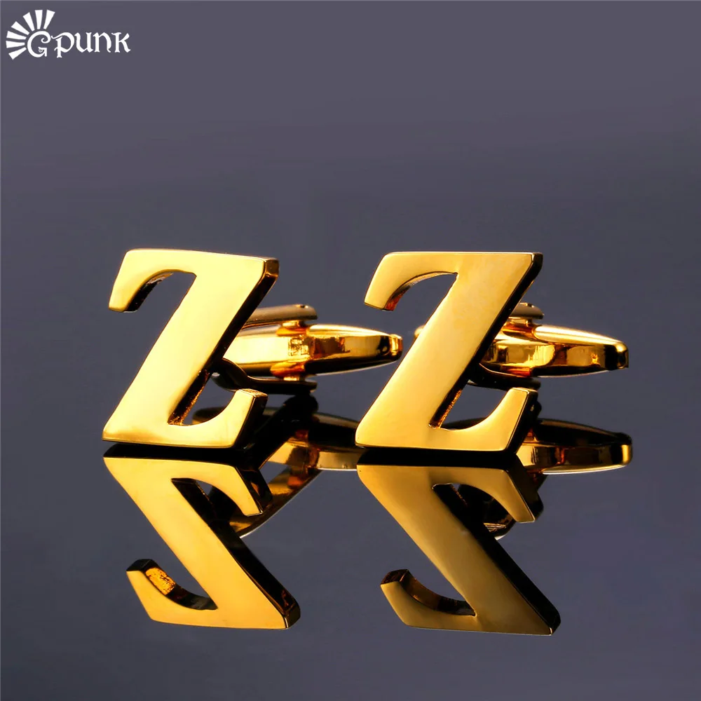 Запонки для мужчин алфавит Z оптовая продажа бизнес рубашки Свадебные Желтое
