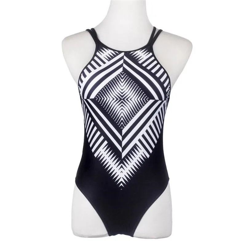 

Women One-piece Swimsuit Geometric Bandage Bikini Set Print Swimwear A whole Bathing Suit Geometric Jumpsuit Swimsuit A30