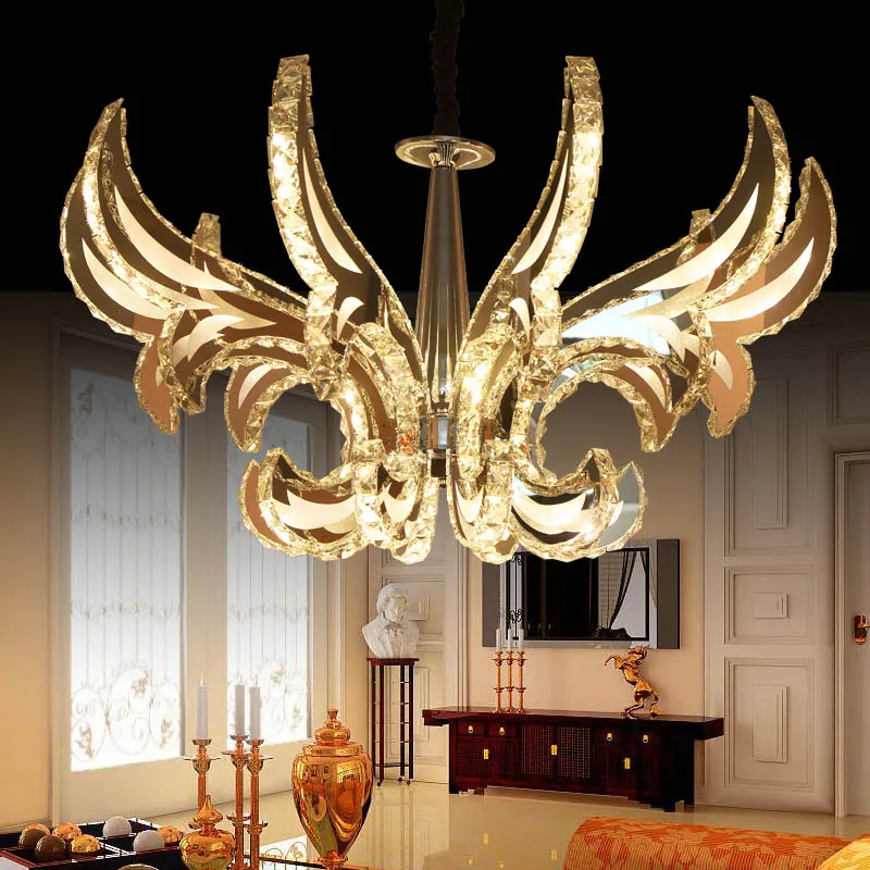 Dimmer Remote Control LED 30W K9 Crystal Chandelier Lihting Transparent