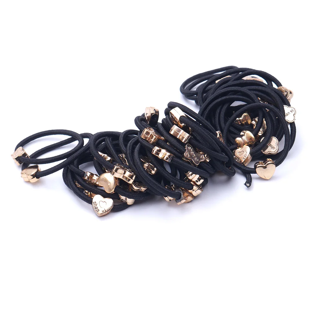 

30Pcs Fashion Korean Hair Accessories For Women Black Elastic Hair Rubber Bands Girls Lovely Hair Ropes Ponytail Holder Tie Gums