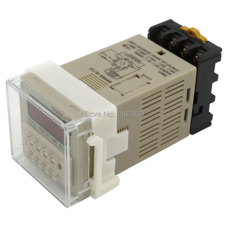 

DH48S-1Z AC/DC 12V on-delay SPDT time relay with socket 12VAC/12VDC delay timer with base