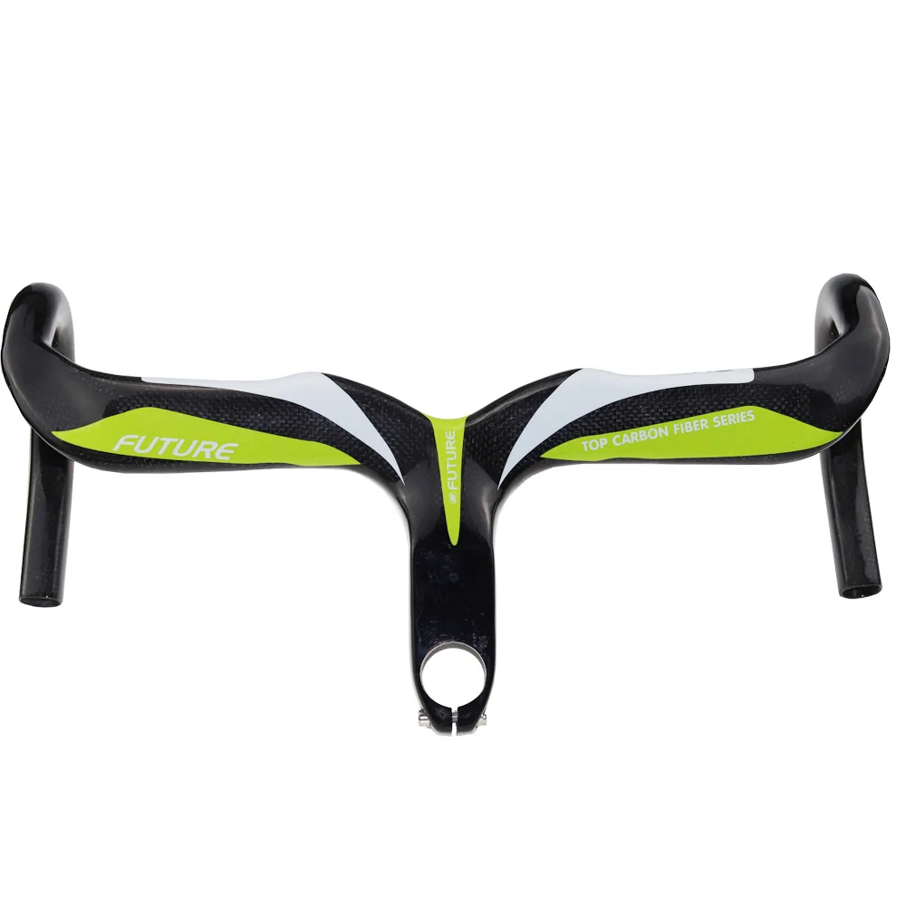 

Green Color 3K Gloss Finish FUTURE Full Carbon Fiber Road Integrated Handlebar with Carbon Stem