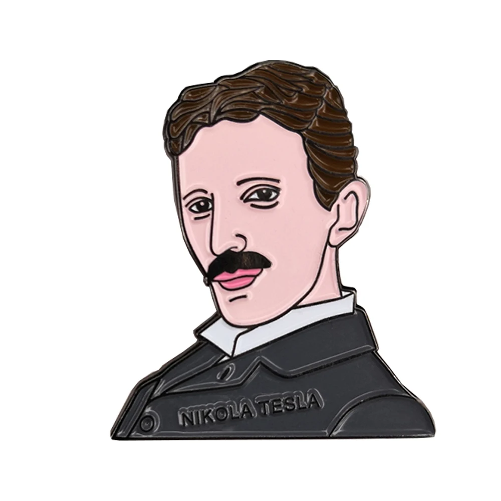 Эмалированный значок Nikola Tesla