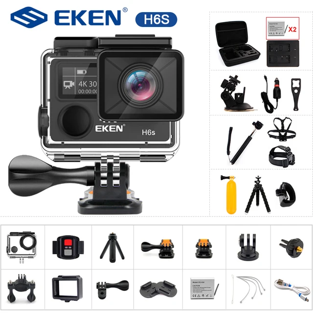 Original EKEN H6S Ultra HD Action Camera with Ambarella A12 chip 4k/30fps 1080p/60fps EIS 30M