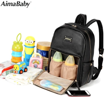 

baby diaper bag organizer pu Leather fashion mummy maternity bag backpack brand nappy bags mom mommy mother backpacks
