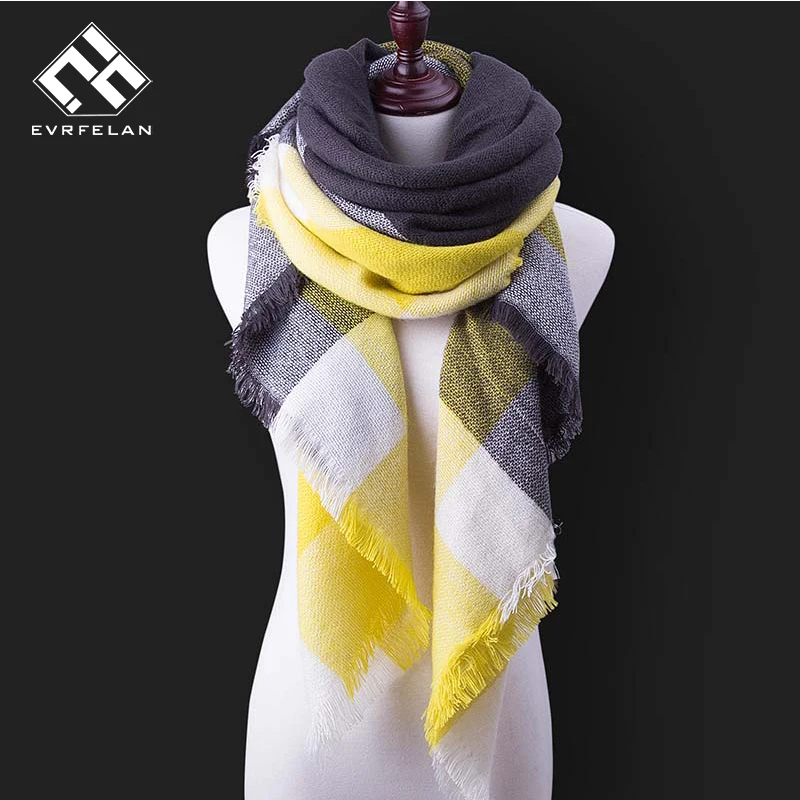 

2019 Fashion Warm Winter Scarf For Women Scarf Women Warm Plaid Brand Scarves Female Shawls Wraps Drop Shipping