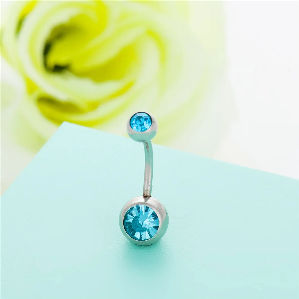 High Quality Medical Steel Crystal Belly Button Ring Navel Body Jewelry