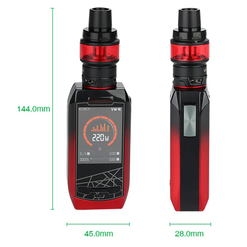 Оригинальный комплект Vaporesso POLAR с 220 Вт каскадным баком Baby SE 6 5 мл катушка GT Meshed 0 18