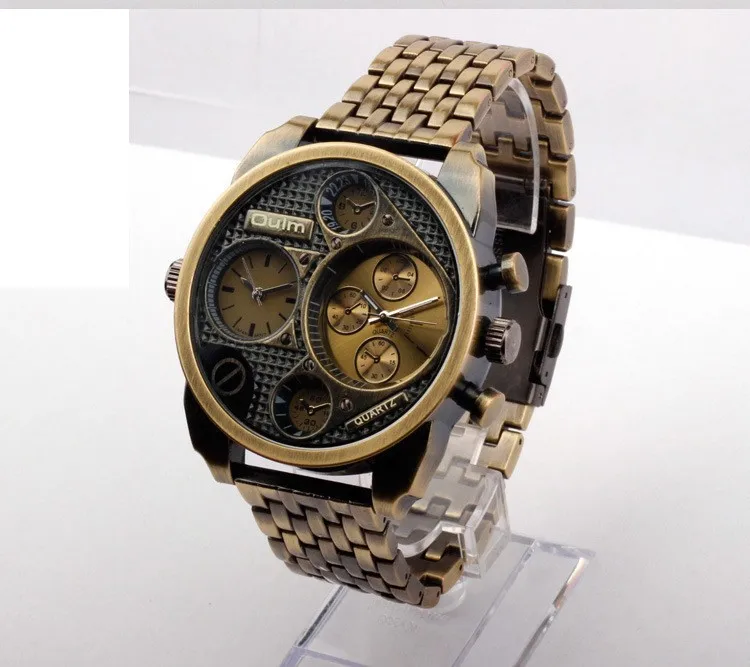 Мужские часы 2019 Vogue Dual Time Oulm 9316 мужские спортивные военные армейские подарок