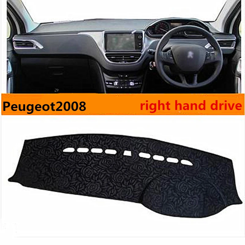Hight quality right hand dirve creative style car dashboard pad for Peugeot 2008 insulated cover for