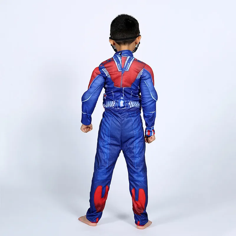 Kids Purim Superhero Costume Cosplay Fashion Movie Muscle Ant Man Comic Cosplay Child Boys Party Avengers Muscle Jumpsuit