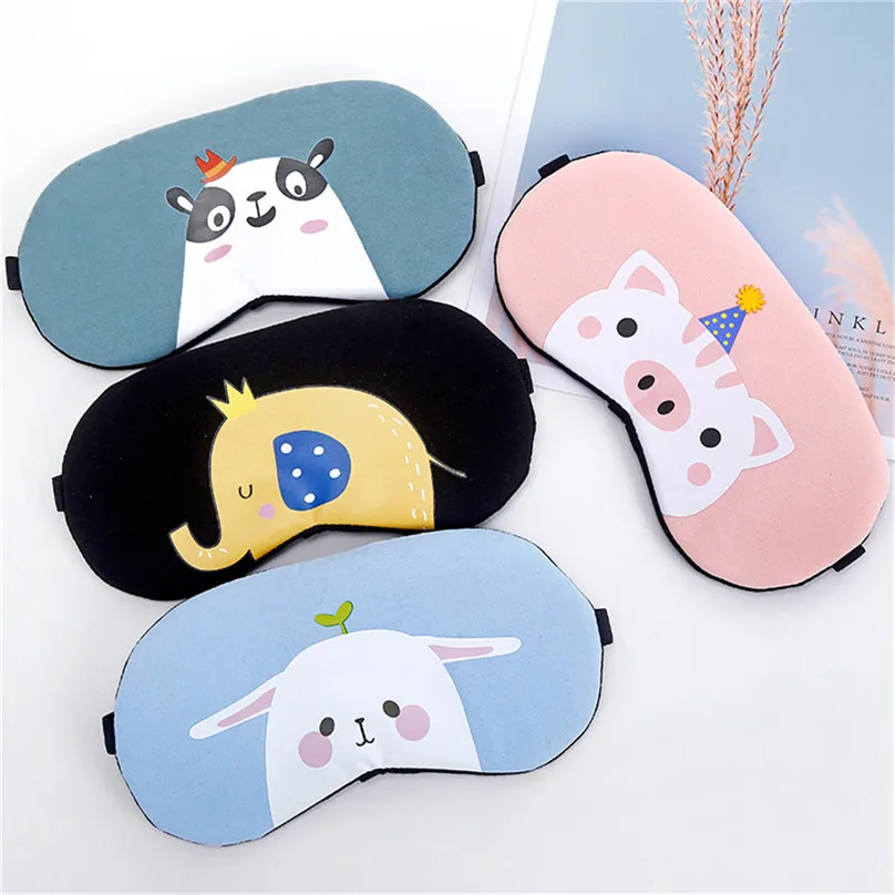Cute Sleeping Eye Mask Nap Cartoon Soft Padded Sleep Travel Shade Cover Rest Relax Sleeping Blindfold Shading eye masks #4M06  (7)