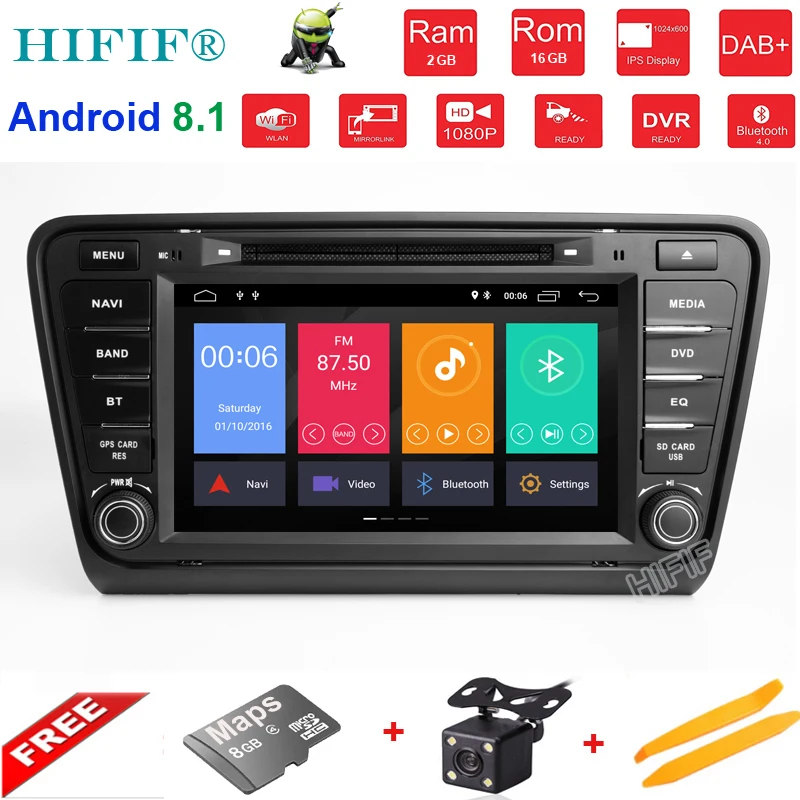 

8" 2+16G 4 CORE Android 8.1 Car DVD For Skoda Octavia A7 In Dash Auto PC Radio RDS FM Audio Video GPS Navigation Stereo Headunit