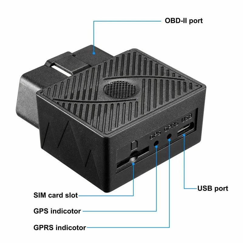 OBD II GPS трекер 16 Pin Plug Play Car GSM OBD2 устройство слежения локатор OBDII с онлайн