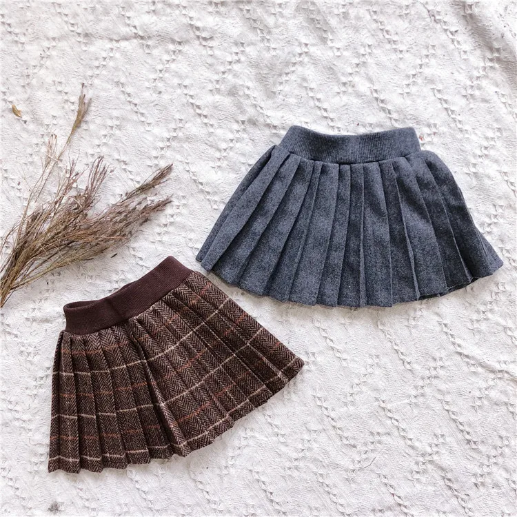Mabeezo Wholesale Baby Girls Skirts Plaid Autumn Cotton Good Quality
