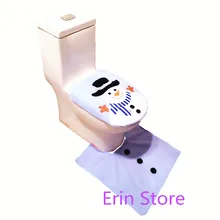 1 комплект/2 шт Новое поступление Санта Клаус чехол для унитаза и снеговик коврик для ванной набор контурный коврик рождественские украшения