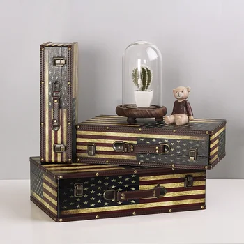

The new furniture decoration America British flag trunk window display props bar display storage box